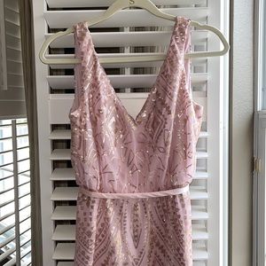 Beautiful Blush and Gold Sequin Formal Dress